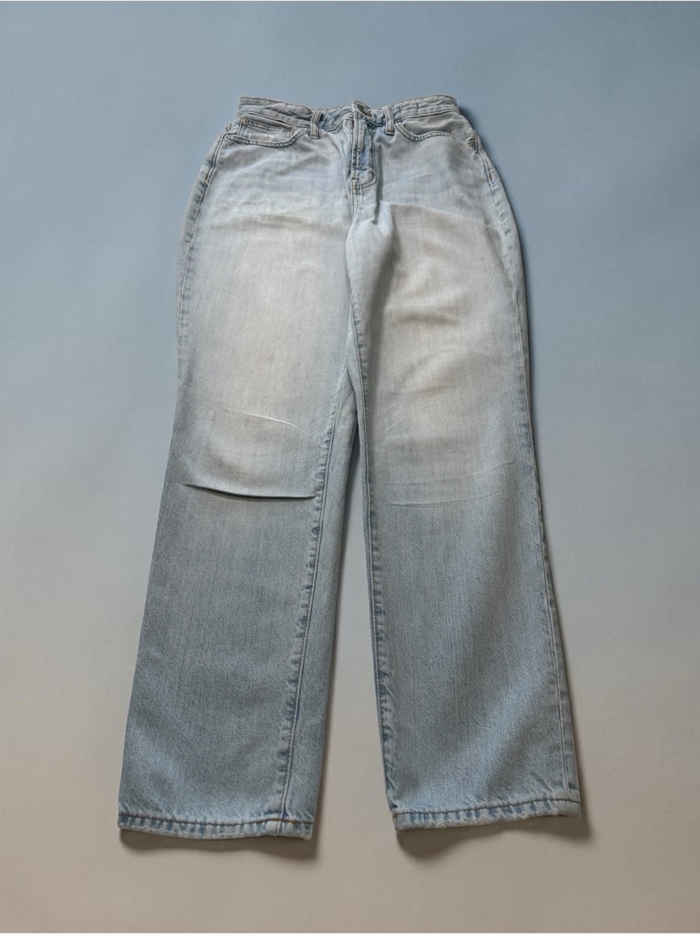 Vintage Curvy Pale Blue Wide-Leg Denim Jeans